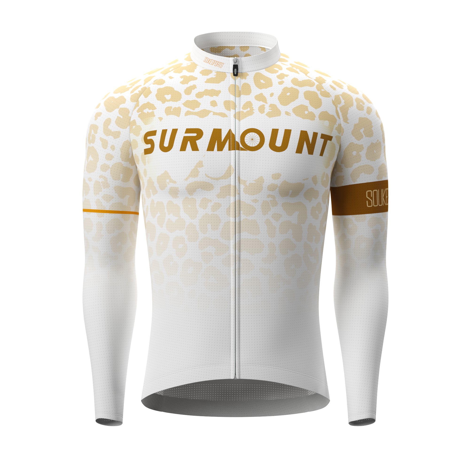 Leopard Print Long Sleeve Bike Jersey CL1297 -Coffee