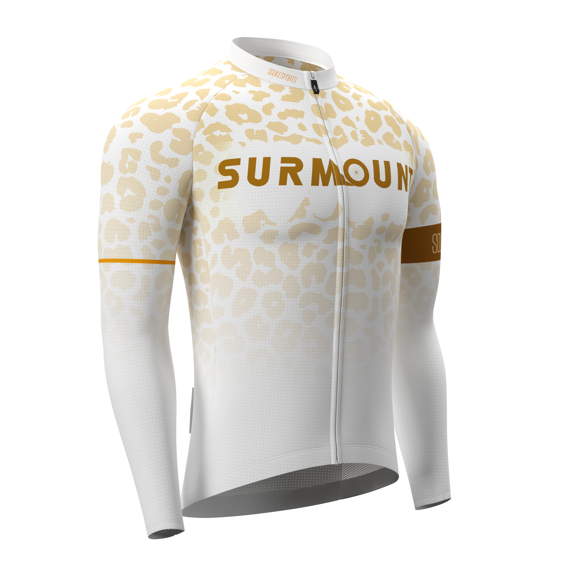 Leopard Print Long Sleeve Bike Jersey CL1297 -Coffee