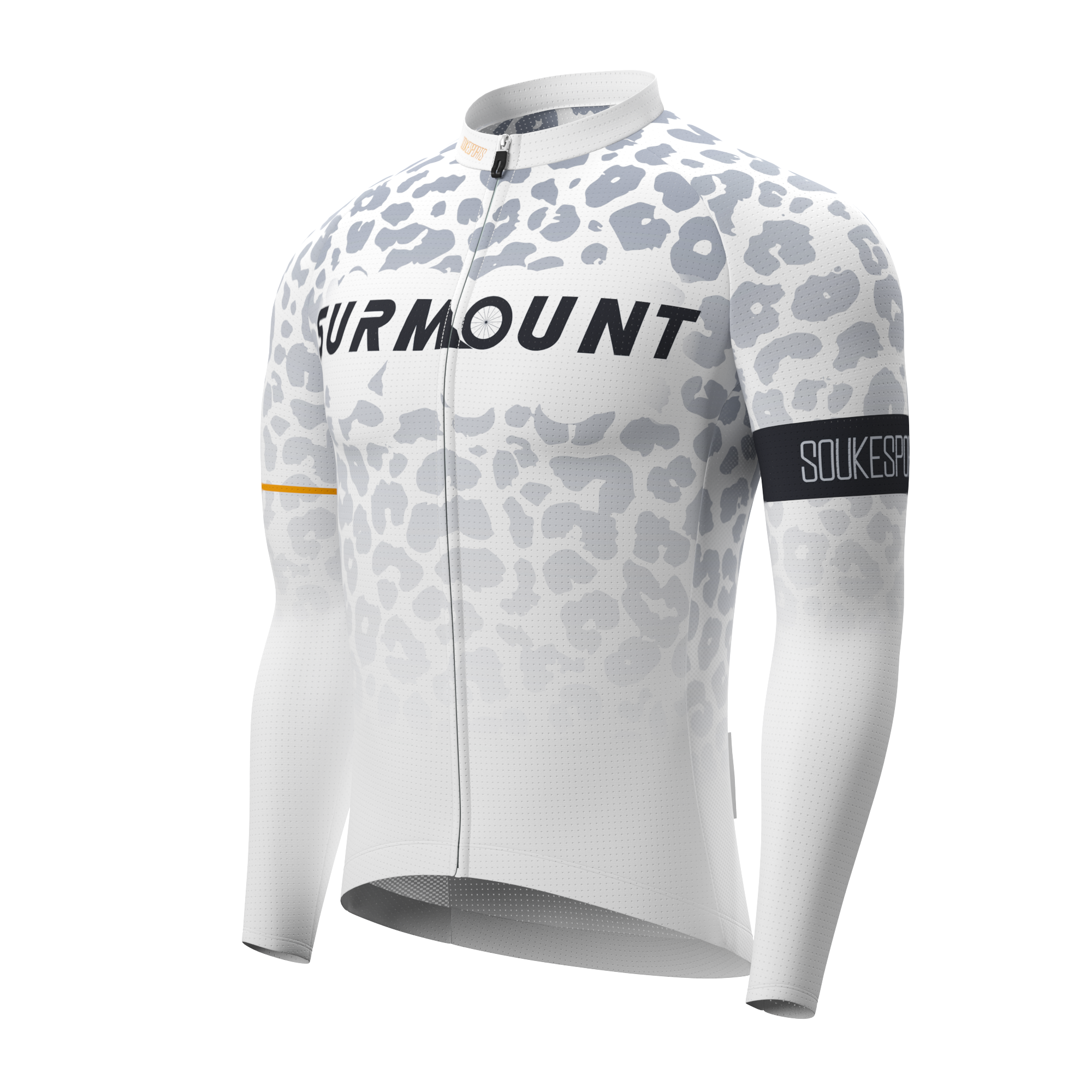 Leopard Print Long Sleeve Bike Jersey CL1297 Grey