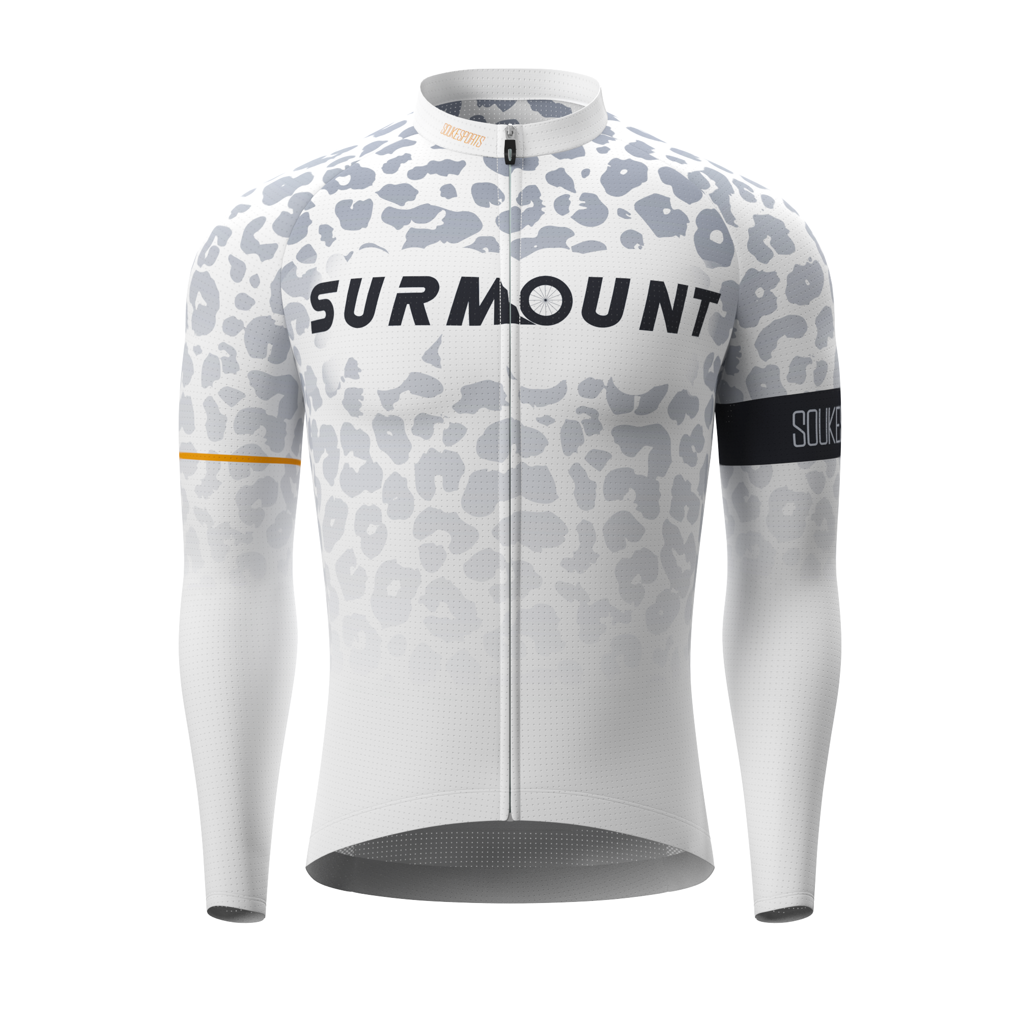 Leopard Print Long Sleeve Bike Jersey CL1297 -Grey