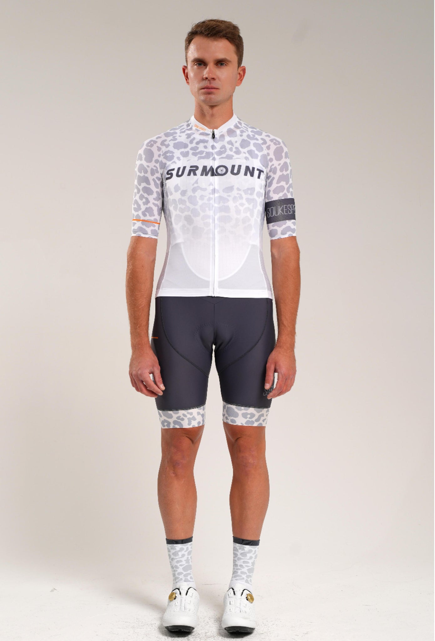 Leopard Print Short Sleeves Bike Jersey CS1197 -Grey