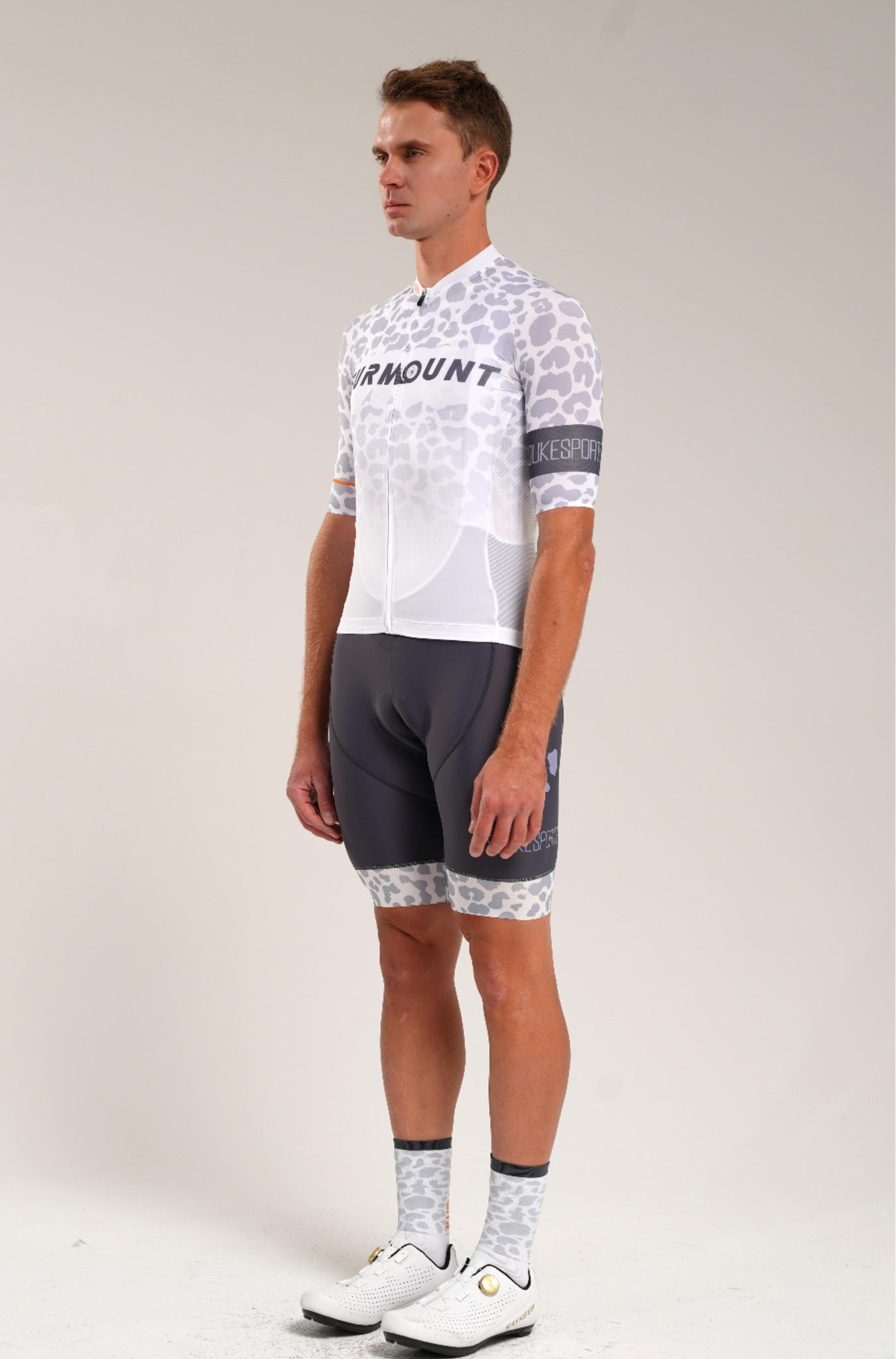 Leopard Print Short Sleeves Bike Jersey CS1197 -Grey