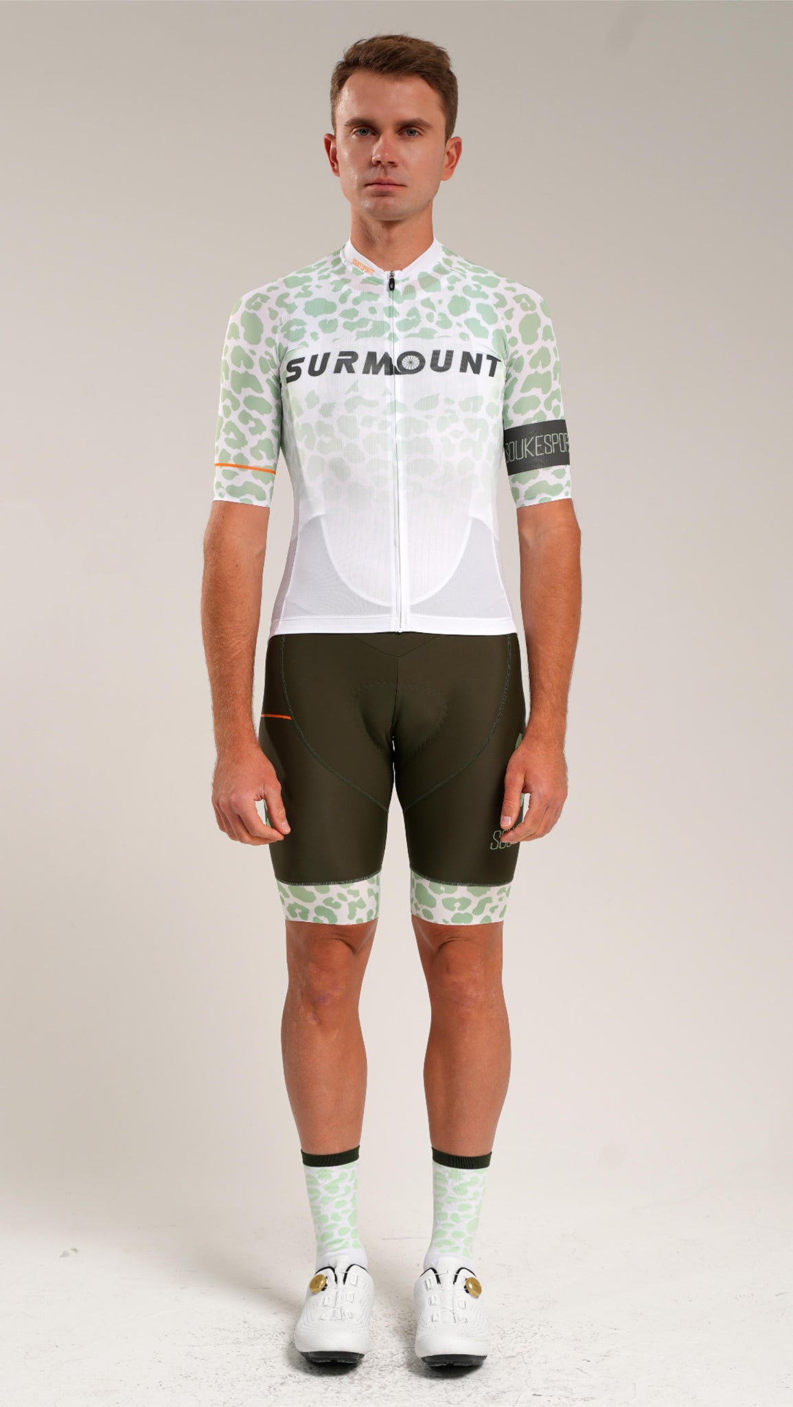 Leopard Print Short Sleeves Bike Jersey CS1197 -Green