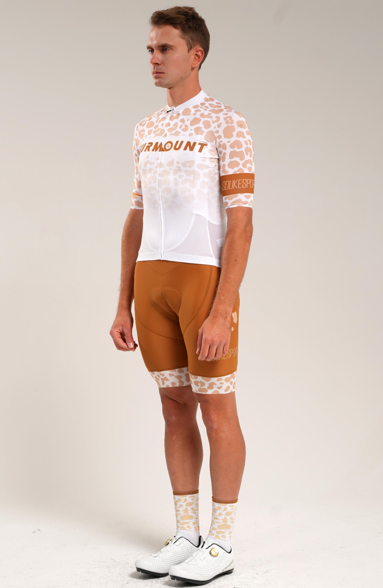 Leopard Print Short Sleeves Bike Jersey CS1197 -Coffee