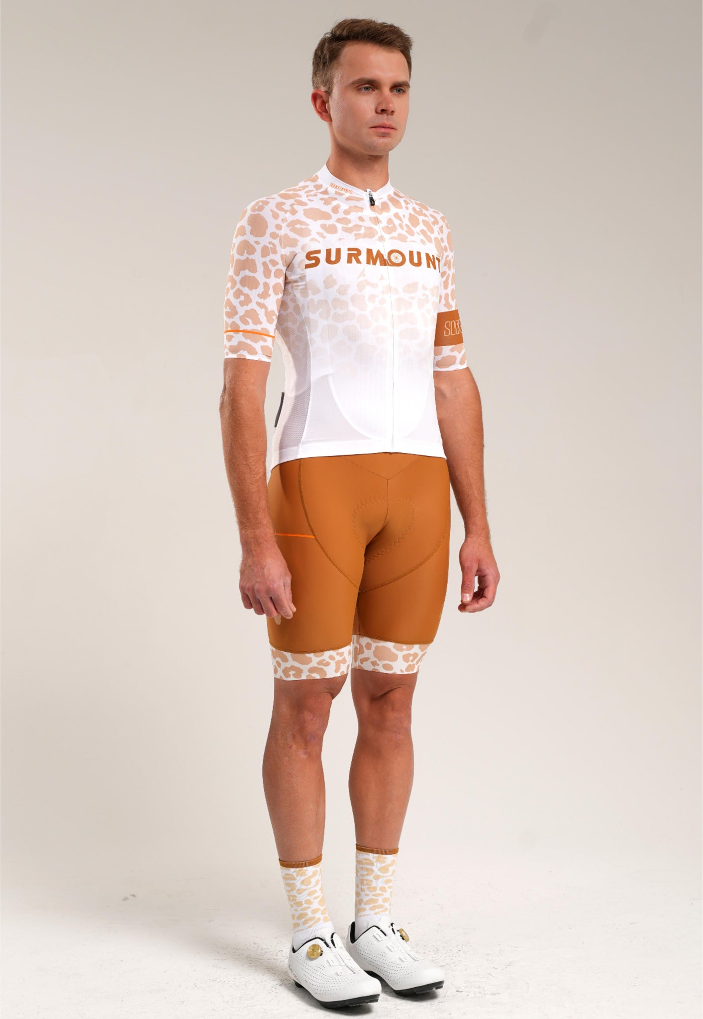 Leopard Print Short Sleeves Bike Jersey CS1197 -Coffee