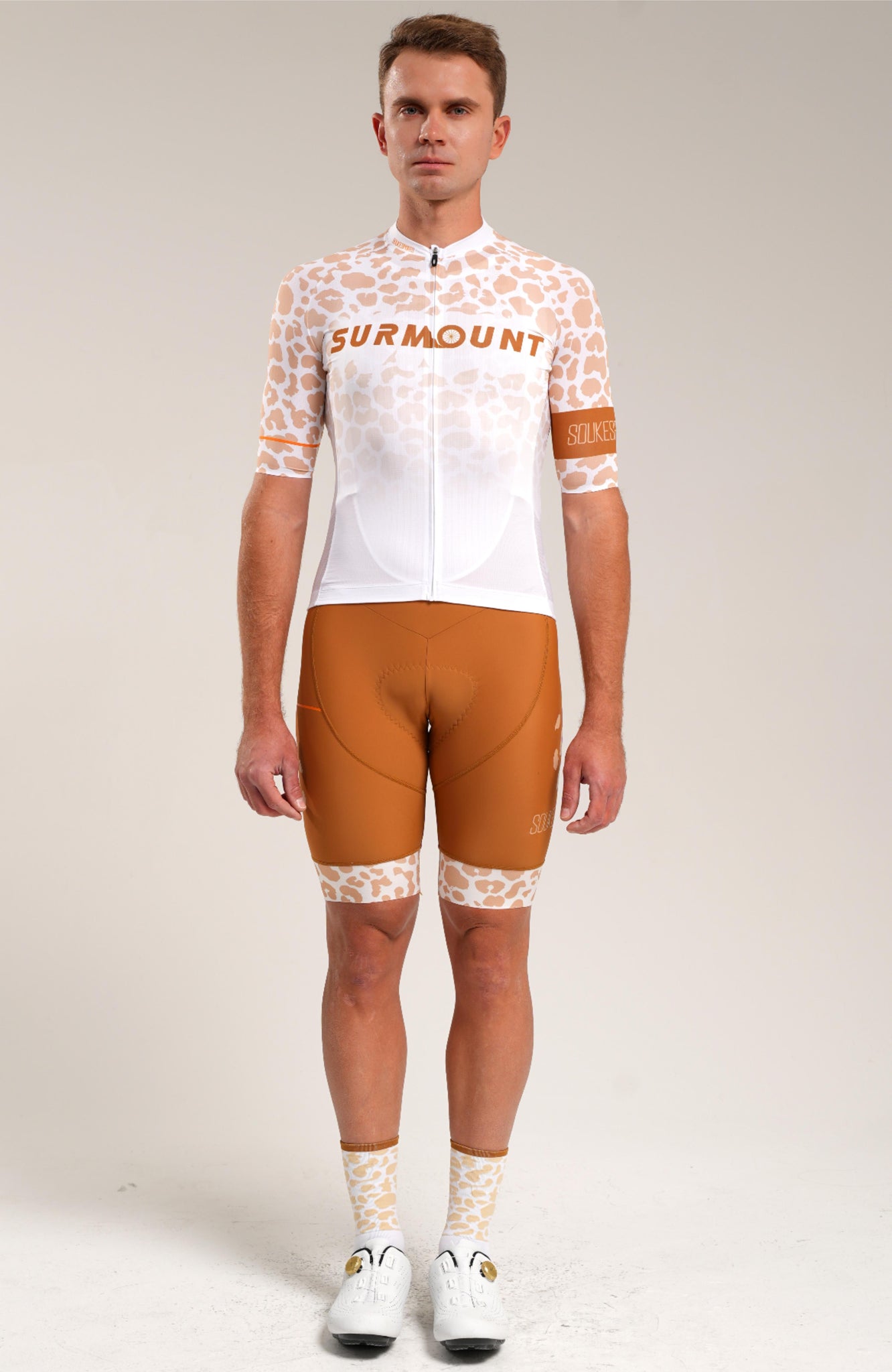 Leopard Print Short Sleeves Bike Jersey CS1197 -Coffee