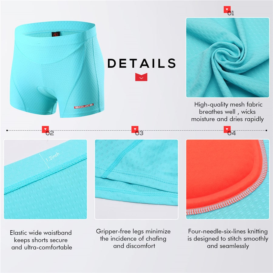 Women's Cycling Shorts 3D Padded Bicycle Bike Underwear Breathable Quick  Dry on OnBuy