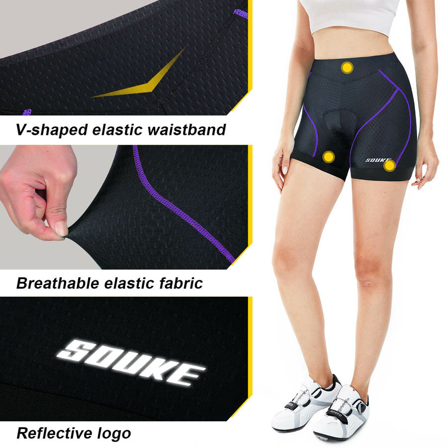 Souke Sports Women's Eco-Daily 3D Padded Cycling Shorts